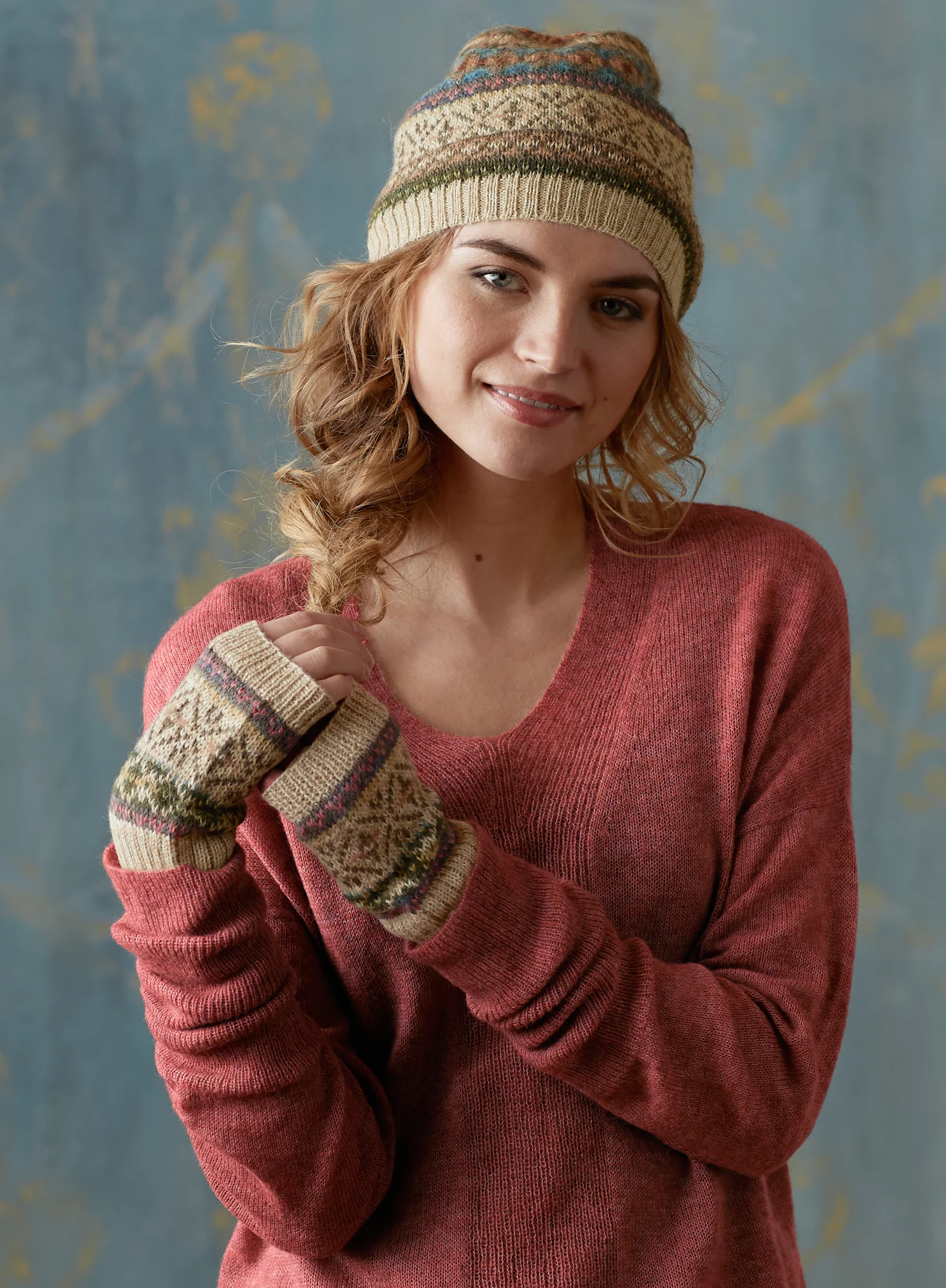 Fair Isle Knit Cap - Image 4