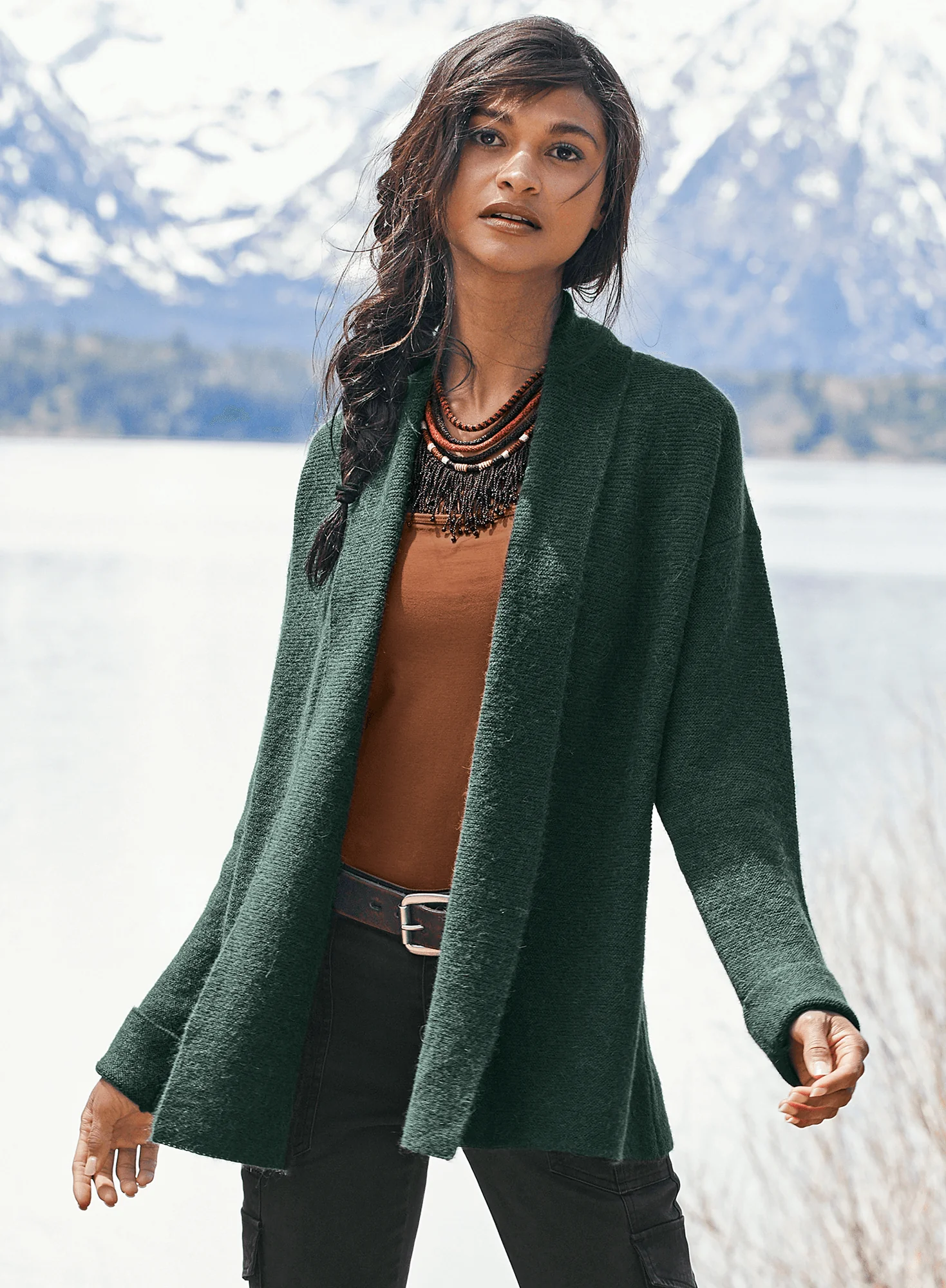 Links Shawl Collar Cardigan