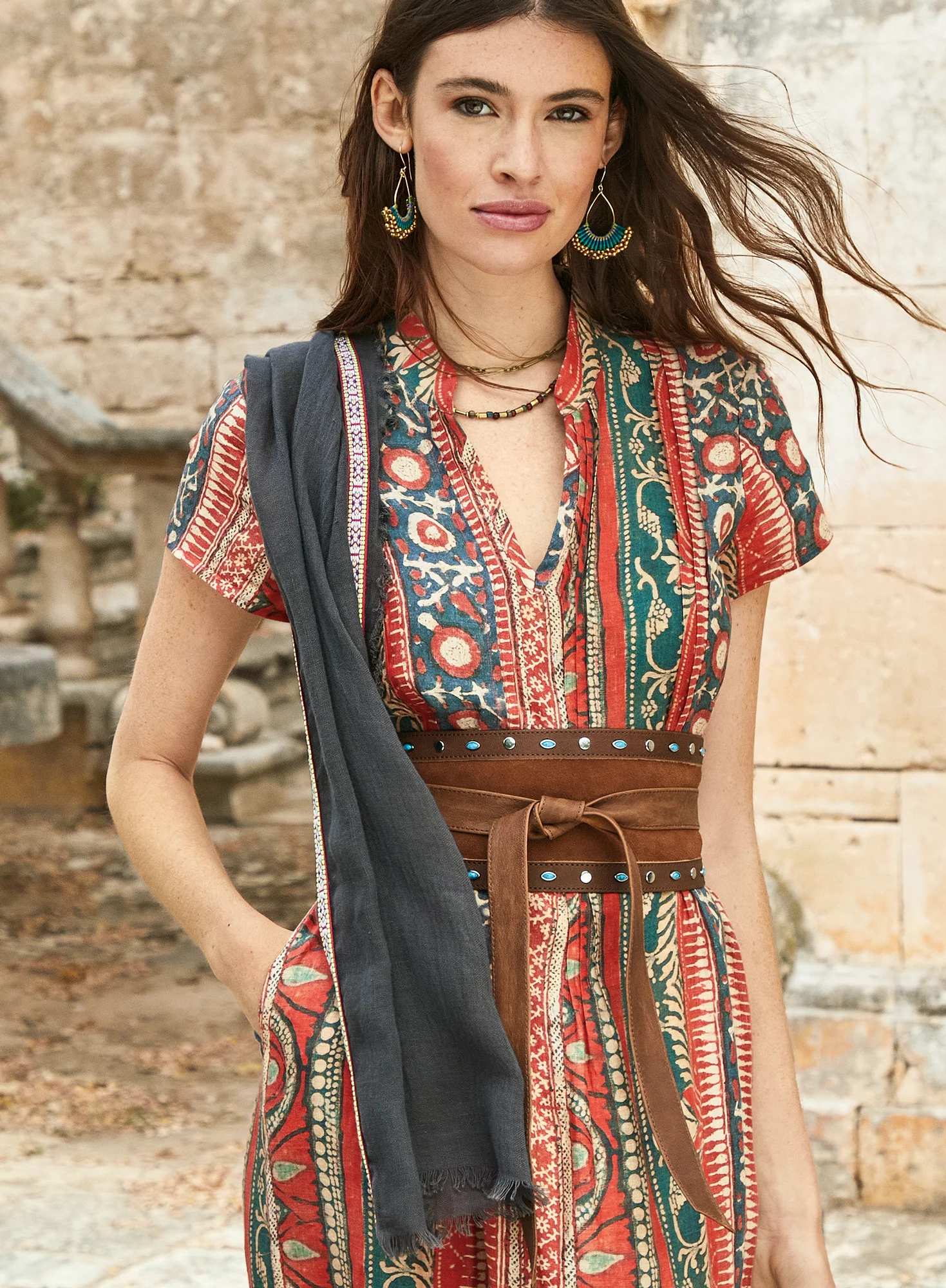 Studded Suede Obi Belt - Image 4