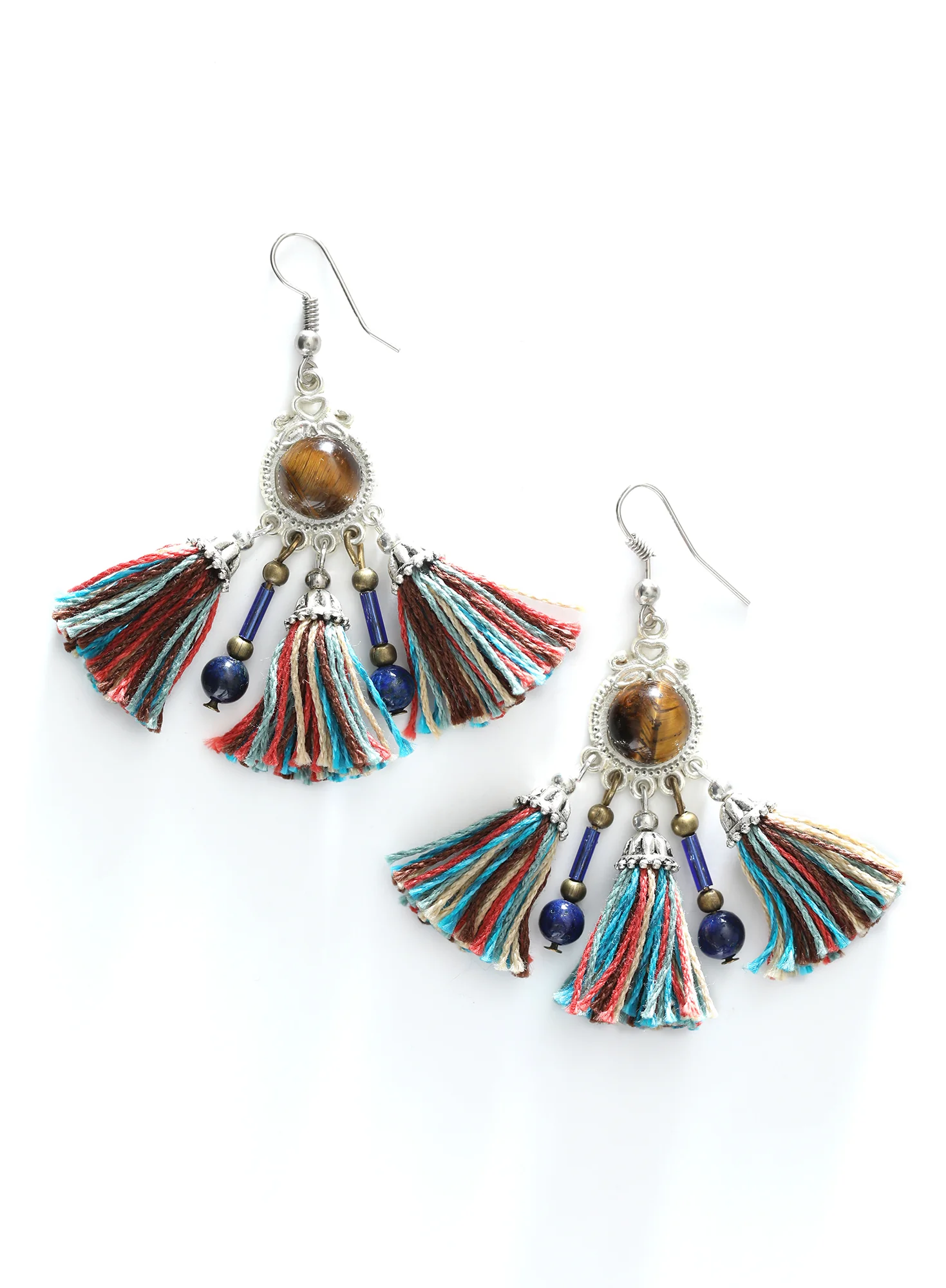 Tigers Eye Tassel Earrings